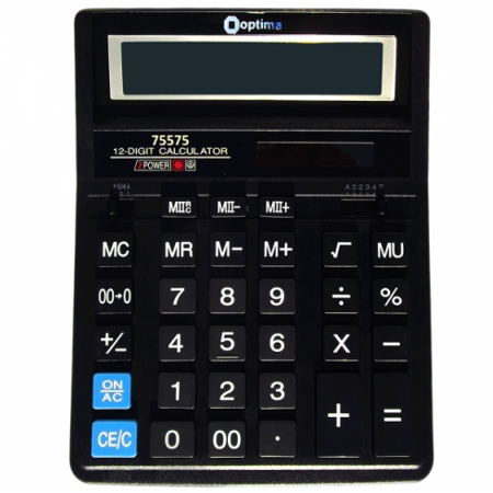 Калькулятор Optima О75575 (12-разрядний, 2 ист.пит.)